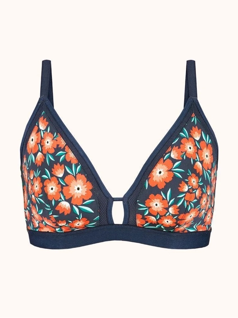 Lively Busty Navy Mesh Bralette with floral Pattern size 2